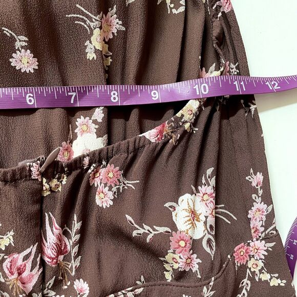 Flynn Skye Brown Floral Halter Jumpsuit Size S GUC - Picture 5 of 6